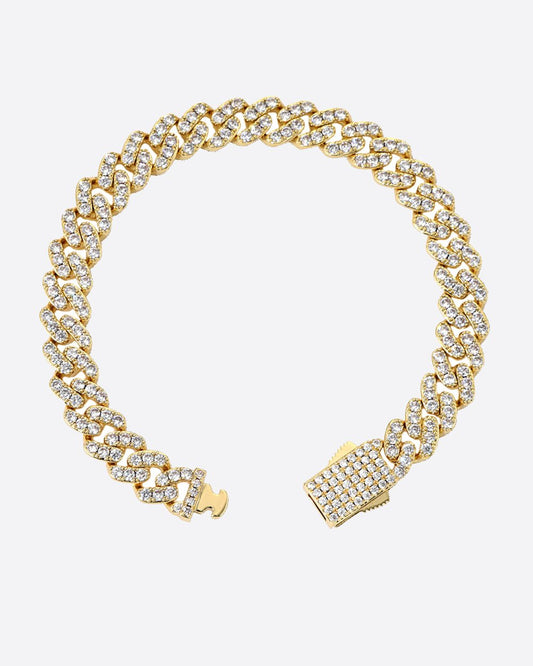 ICY CUBANA BRACELET. - 8MM 18K GOLD