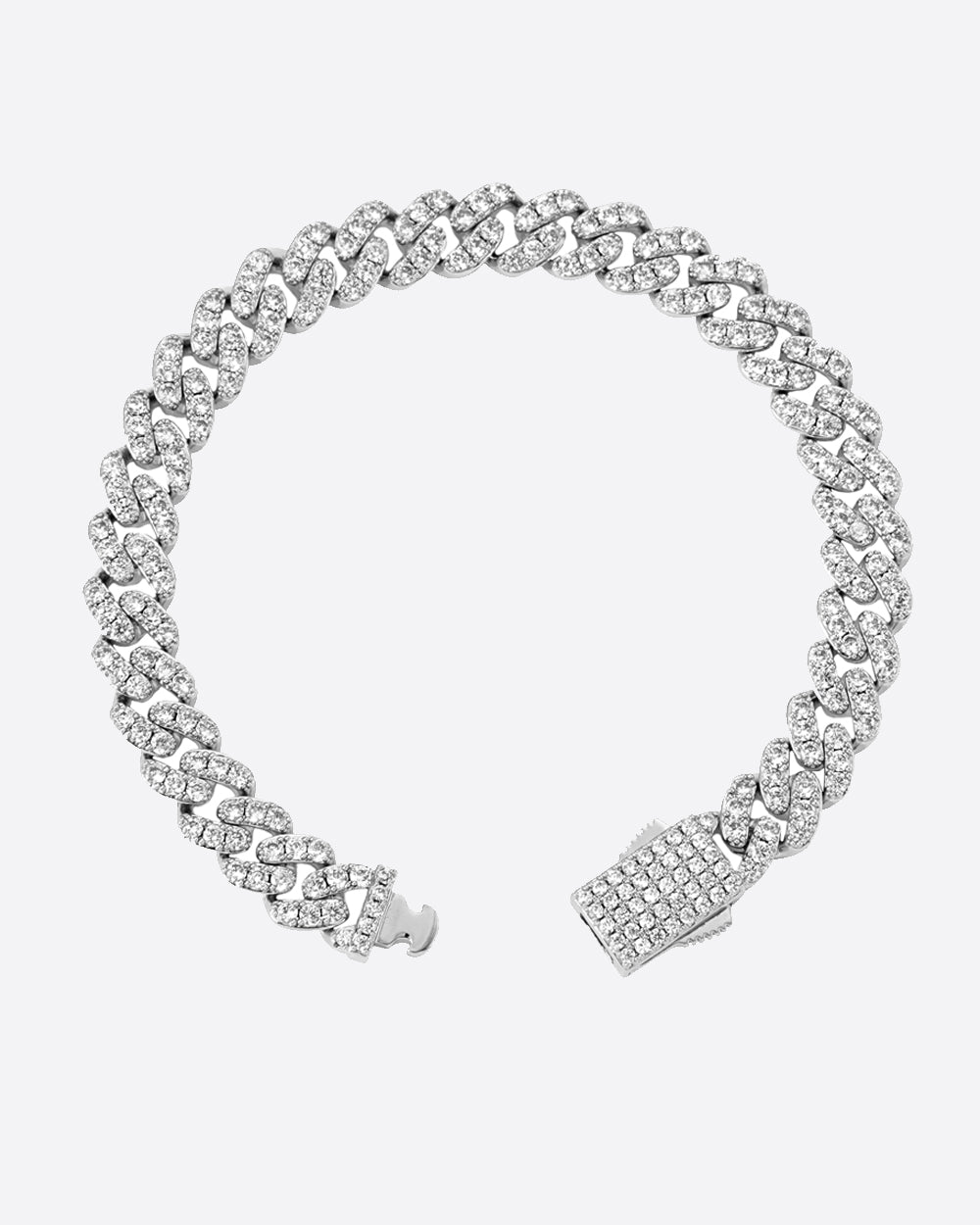 ICY CUBANA BRACELET. - 8MM WHITE GOLD
