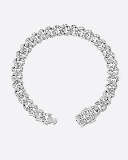 ICY CUBANA BRACELET. - 8MM WHITE GOLD