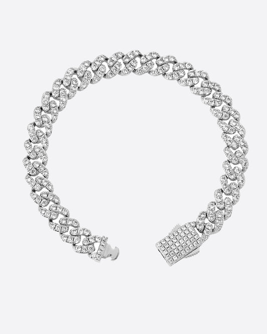 ICY CUBANA BRACELET. - 8MM WHITE GOLD