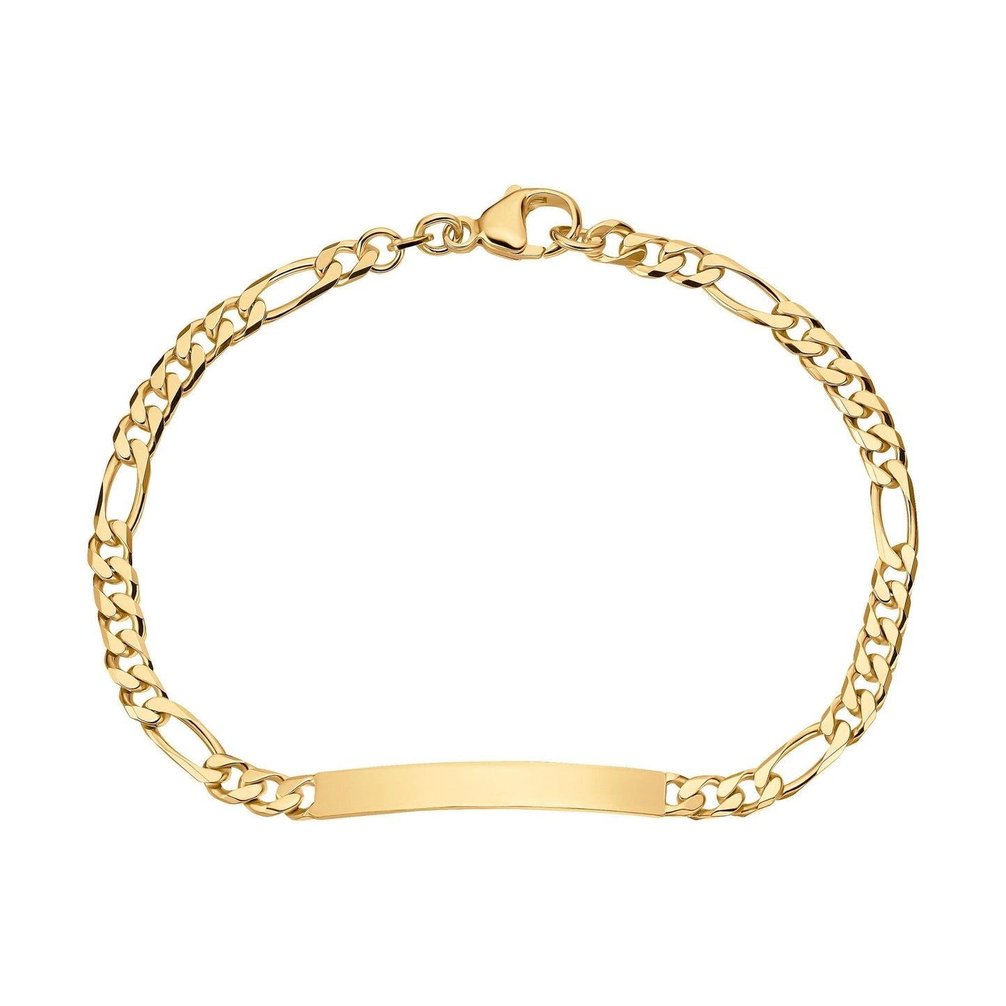 ID-ARMBAND FIGARO 925 SILBER 18 KARAT VERGOLDET