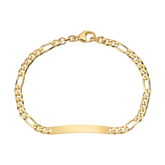 ID-ARMBAND FIGARO 925 SILBER 18 KARAT VERGOLDET