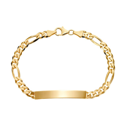 ID-ARMBAND FIGARO 925 SILBER 18 KARAT VERGOLDET