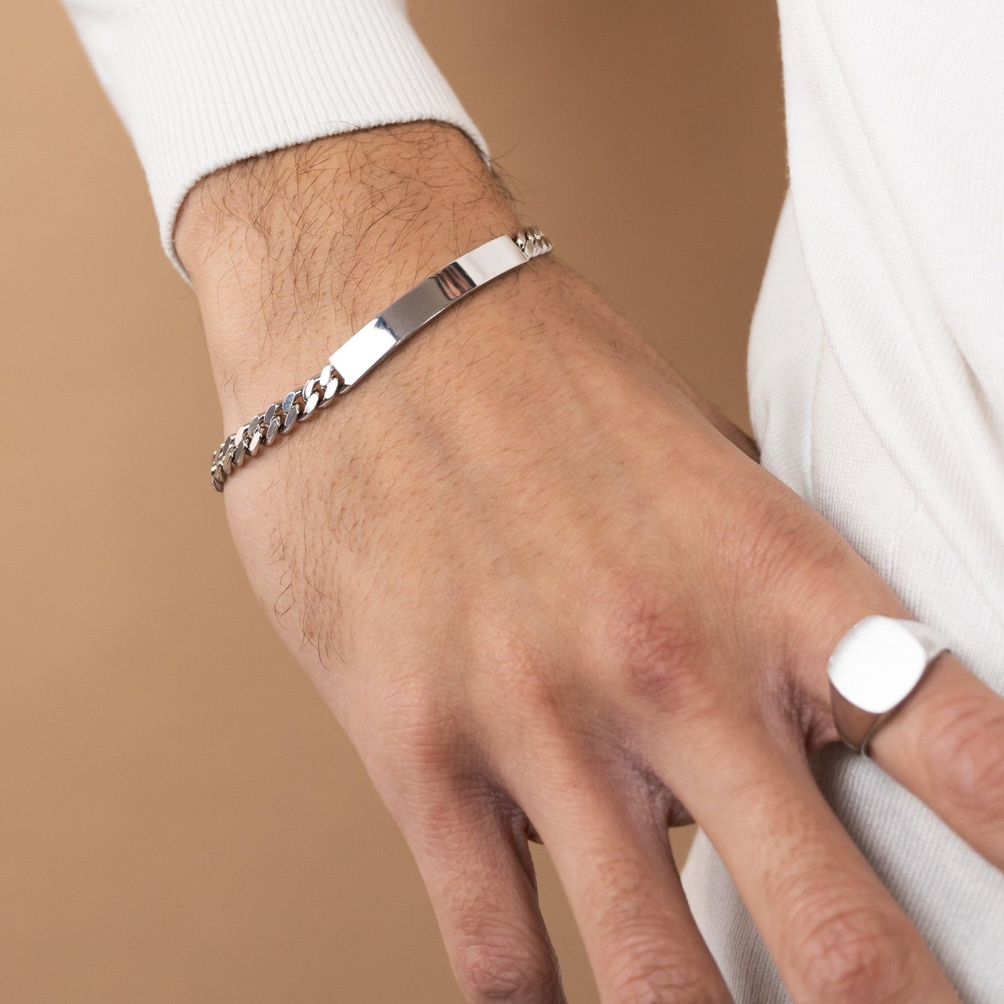ID-ARMBAND PANZER 925 SILBER RHODINIERT