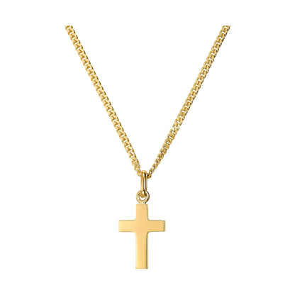 KREUZ HALSKETTE 925 SILBER 18 KARAT VERGOLDET
