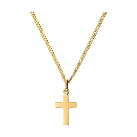KREUZ HALSKETTE 925 SILBER 18 KARAT VERGOLDET