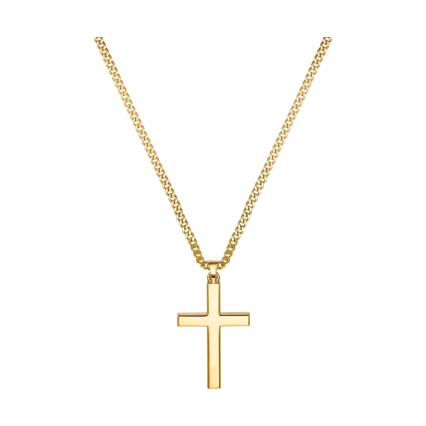 KREUZ HALSKETTE 925 SILBER 18 KARAT VERGOLDET