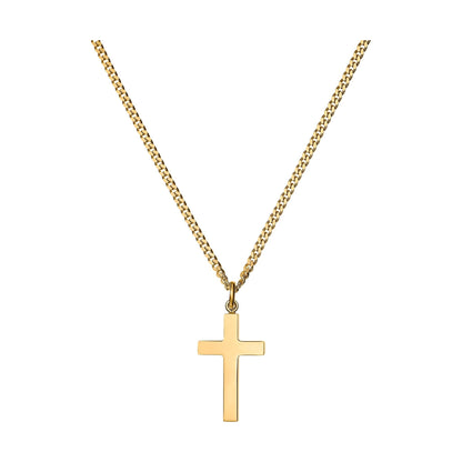 KREUZ HALSKETTE 925 SILBER 18 KARAT VERGOLDET