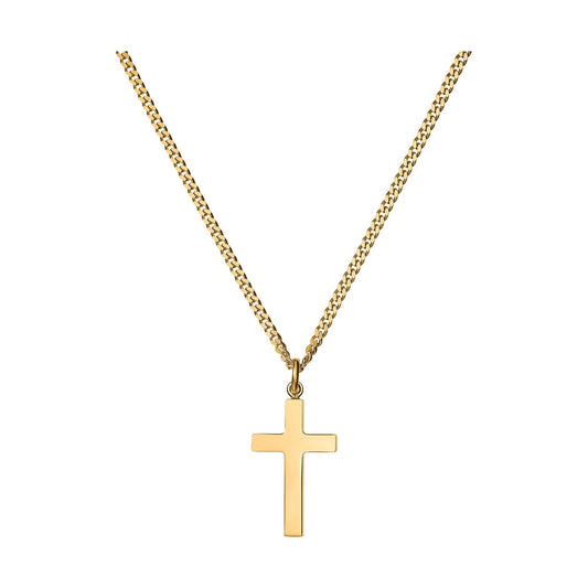 KREUZ HALSKETTE 925 SILBER 18 KARAT VERGOLDET