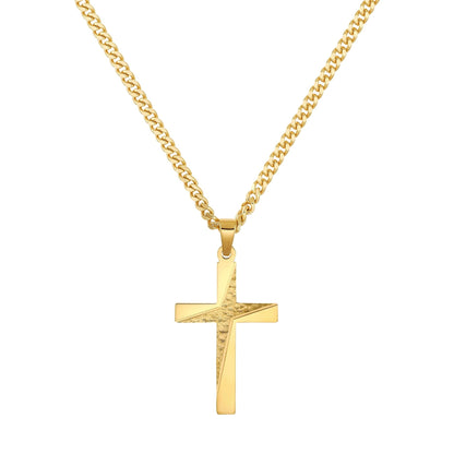 KREUZ HALSKETTE 925 SILBER 18 KARAT VERGOLDET