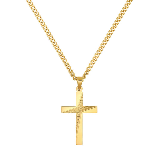 KREUZ HALSKETTE 925 SILBER 18 KARAT VERGOLDET