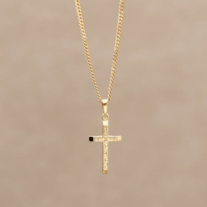 KREUZ HALSKETTE 925 SILBER 18 KARAT VERGOLDET