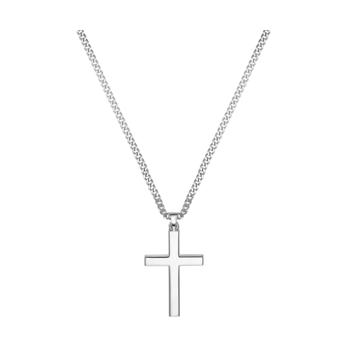 KREUZ HALSKETTE 925 SILBER RHODINIERT