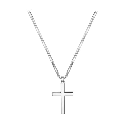 KREUZ HALSKETTE 925 SILBER RHODINIERT