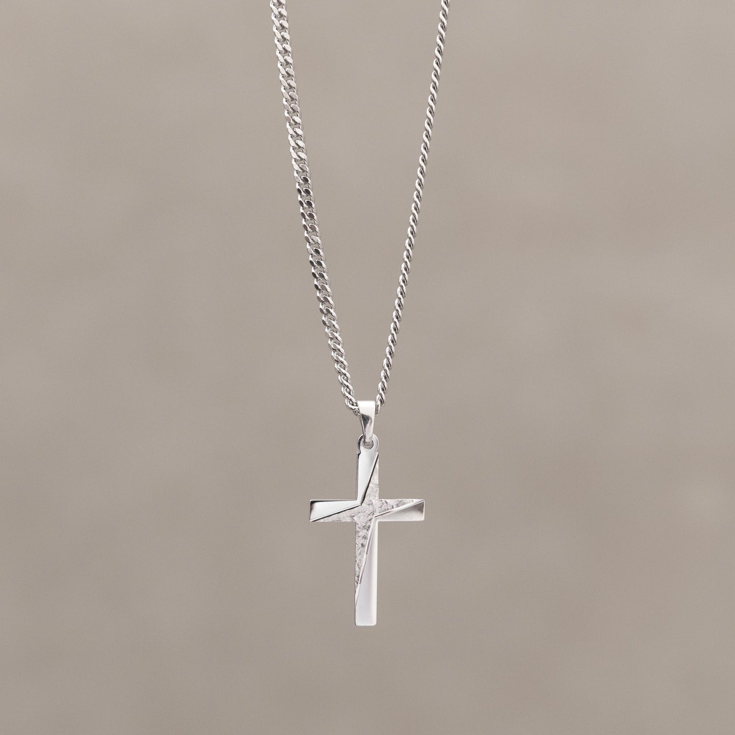KREUZ HALSKETTE 925 SILBER RHODINIERT
