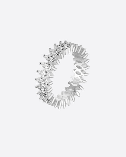 MARQUISE CUT BAND 925. - WHITE GOLD