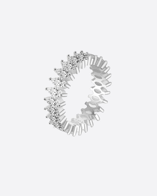 MARQUISE CUT BAND 925. - WHITE GOLD