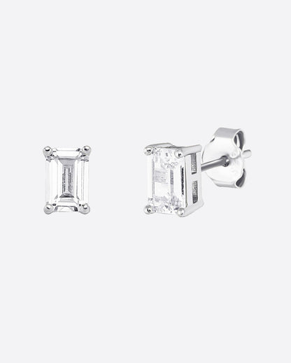 BAGUETTE STUDS. 925. - WHITE GOLD