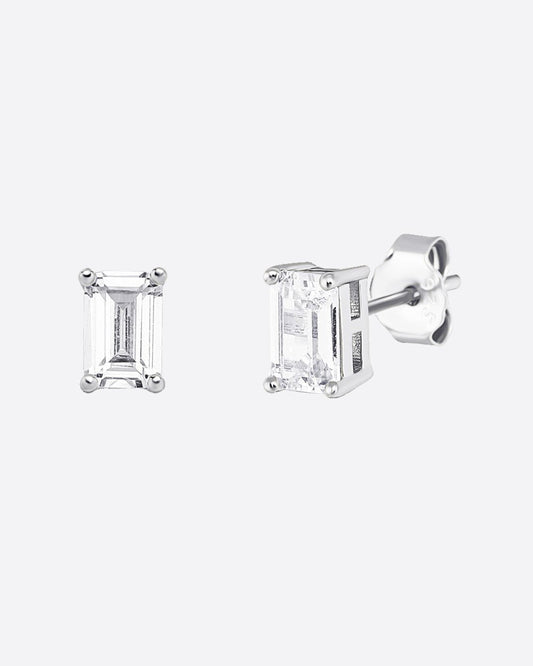 BAGUETTE STUDS. 925. - WHITE GOLD