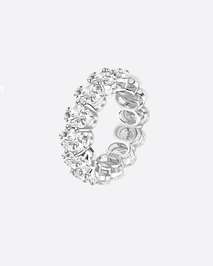 OVAL CUT BAND 925. - WHITE GOLD