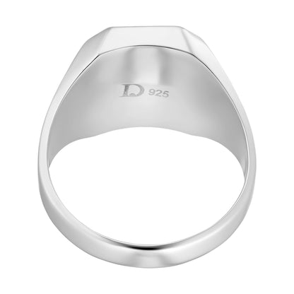 SIEGELRING ACHAT OKTAGON 925 SILBER RHODINIERT
