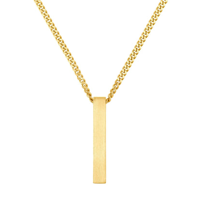 STAB BAR HALSKETTE 925 SILBER 18 KARAT VERGOLDET