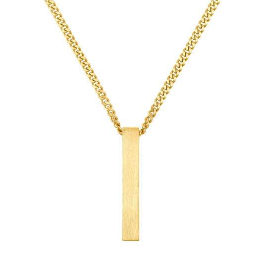 STAB BAR HALSKETTE 925 SILBER 18 KARAT VERGOLDET